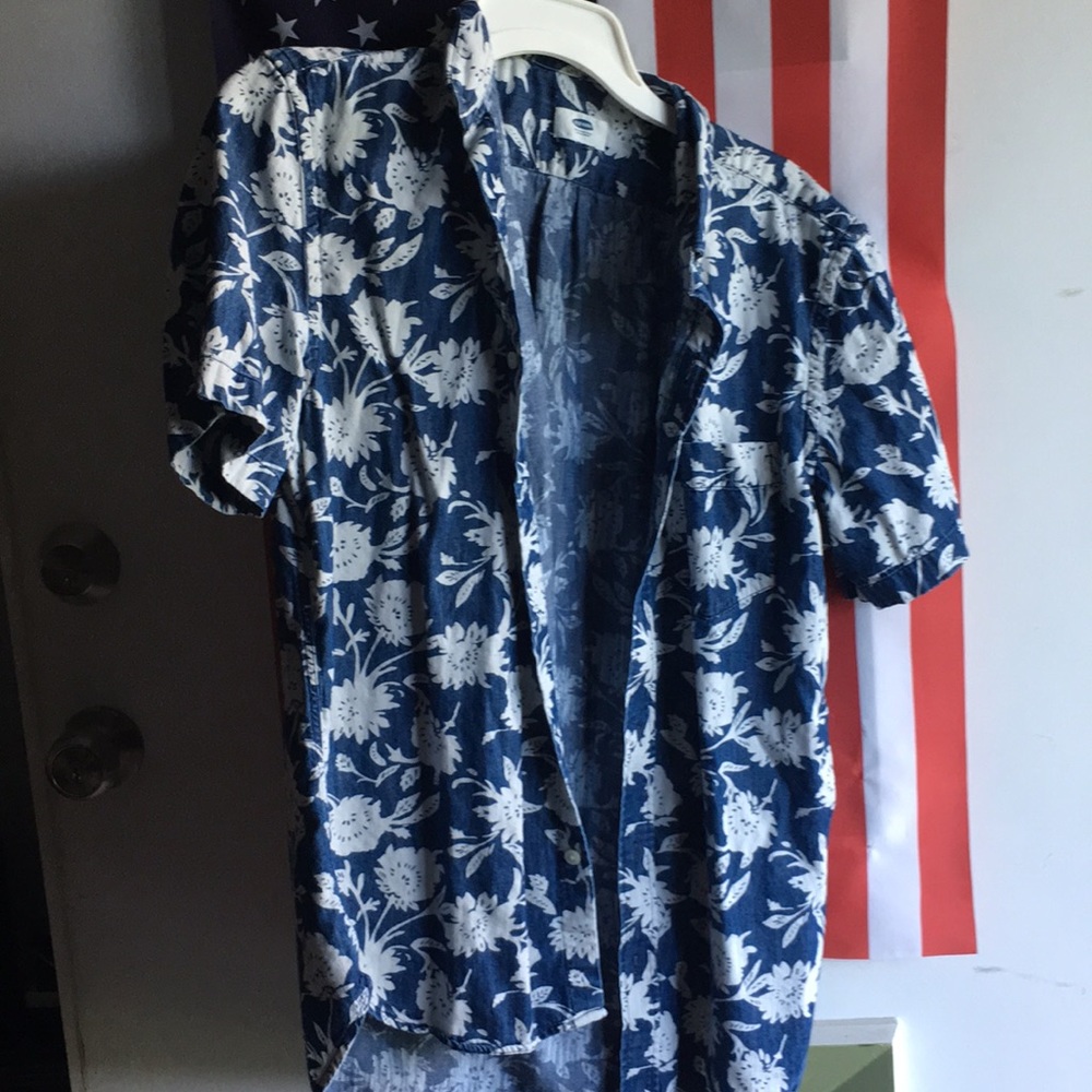 Men's Old Navy Floral Button Up Shirt Sz Med
